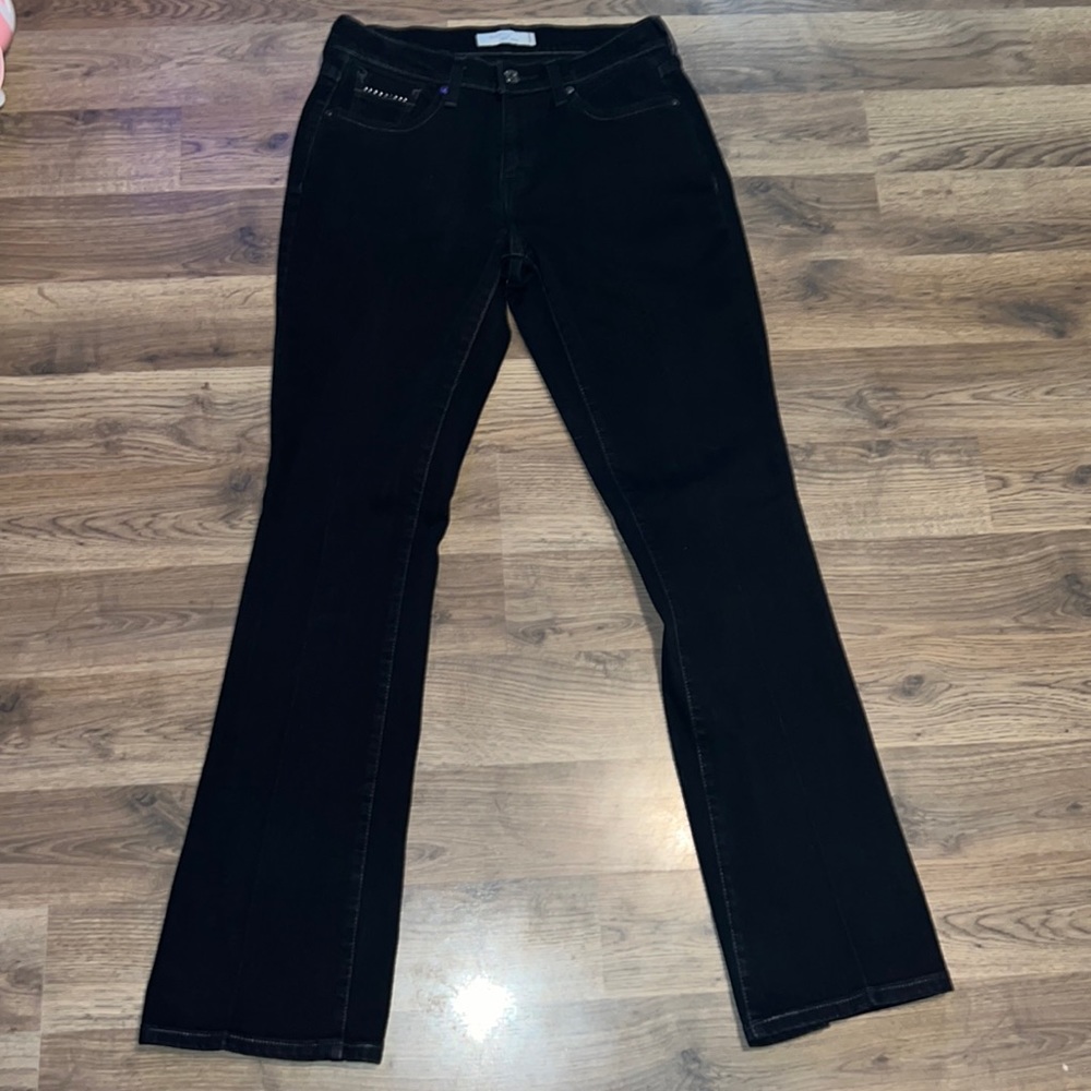 Levi's 515 Boot Cut Jeans Size 4 Black with Embellished Pockets